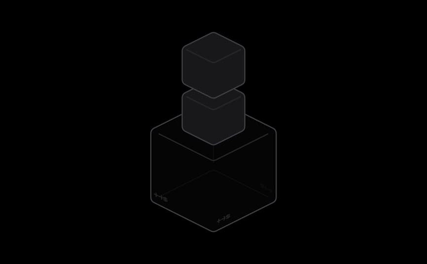 Cubes being formed one face at a time.