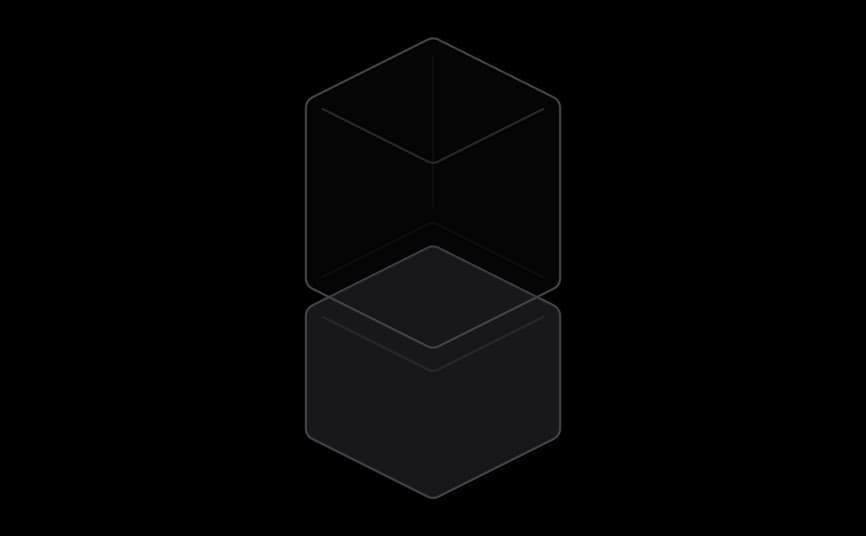 Stacked cubes assembling into a finished block.