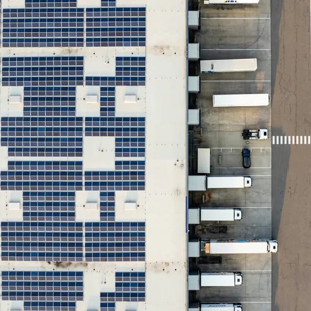 Containers on a dock, each separated by a segmentation mask.